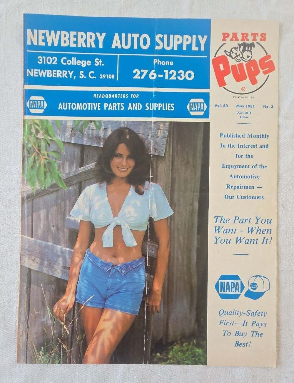 Vintage NAPA Parts Pups Magazine May 1981 Newberry Auto Supply